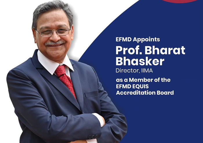 IIMA congratulates Prof Bhaskar on appointment as Member, EFMD EQUIS